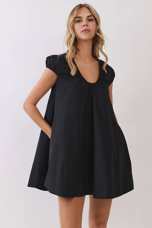 U-Neck Swing Mini Dress