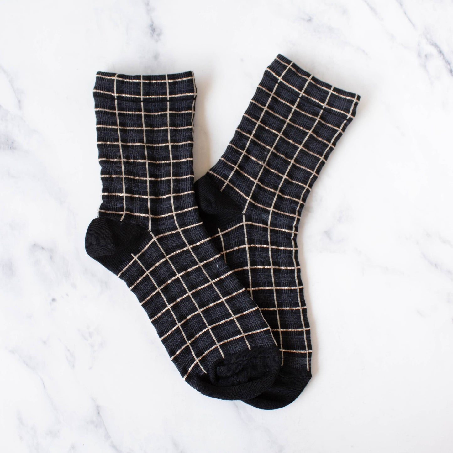 Women's Glitter Checkered Casual Socks
