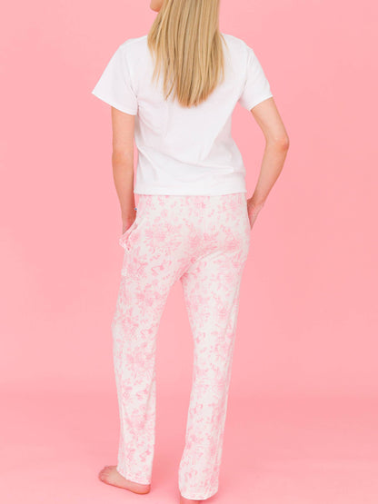 Pink Toile Pajama Pants for Mom