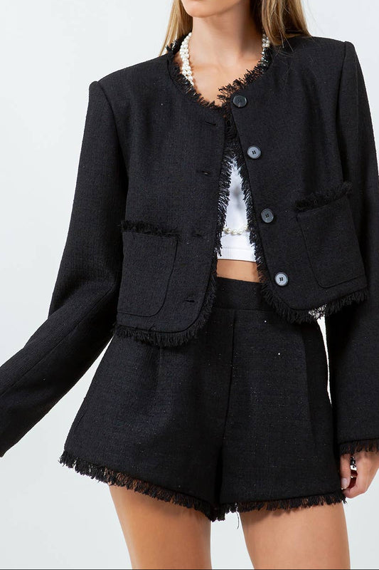 Classic Black Tweed Jacket