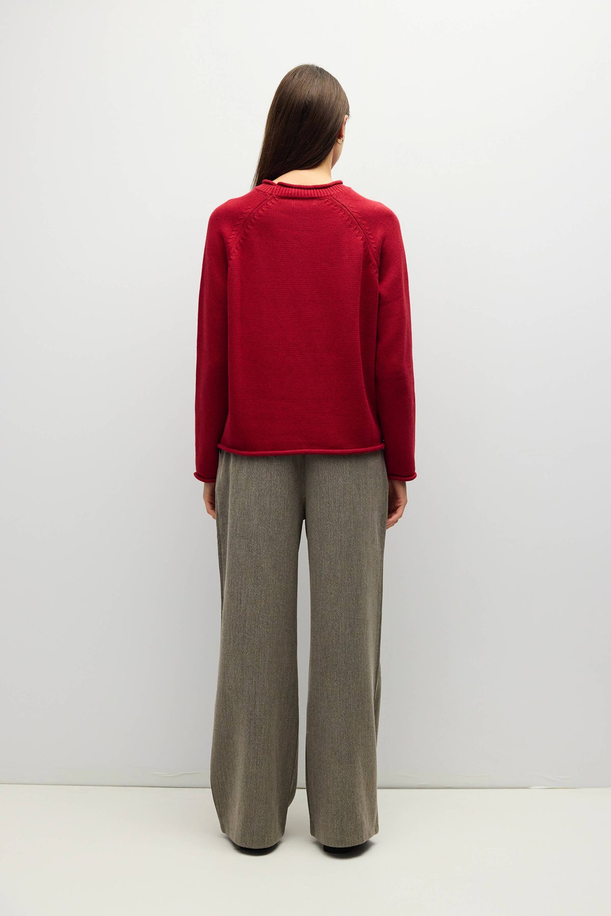 Rolled Edge Raglan Sweater | Multiple Colors
