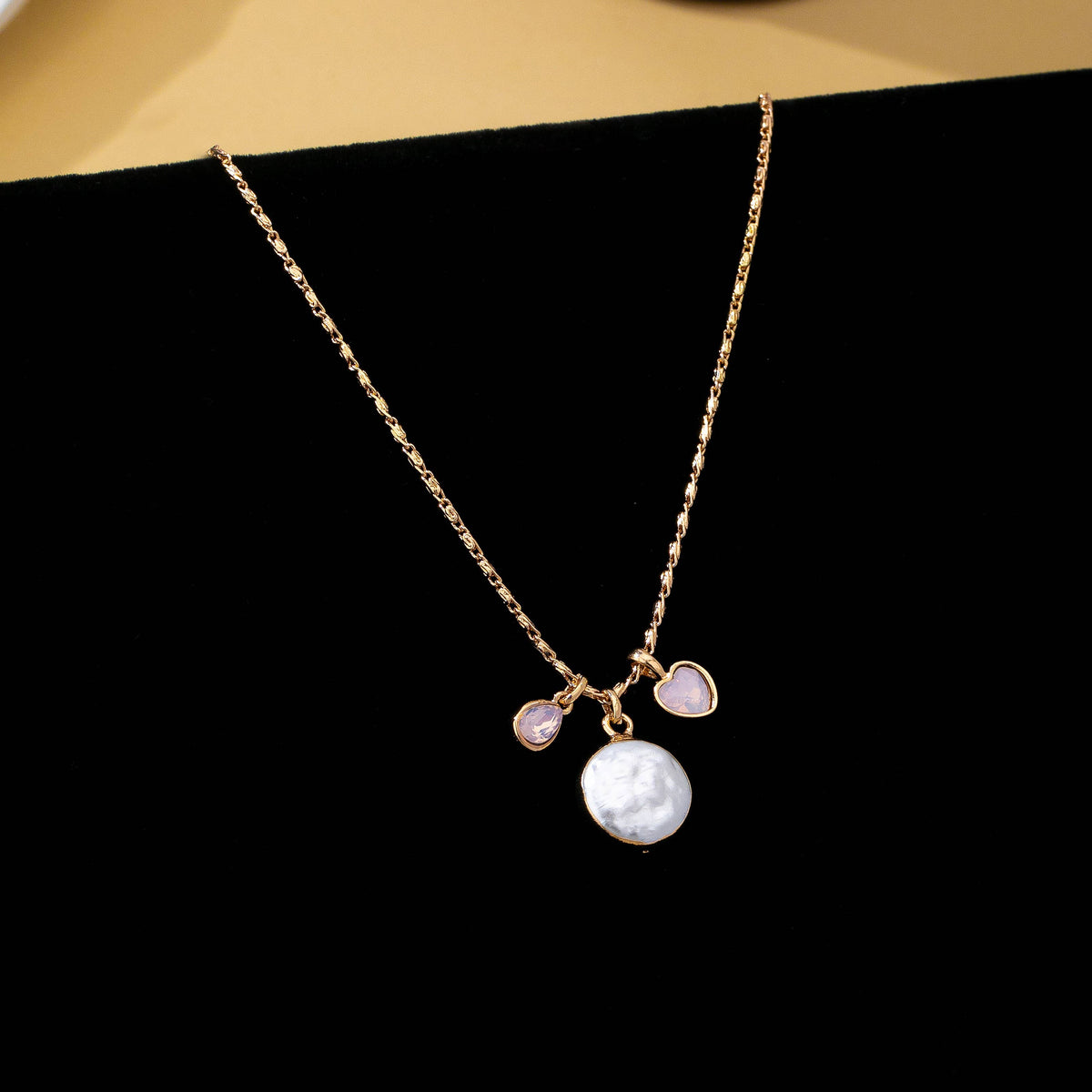 Baroque Pearl Coin Opal Necklace