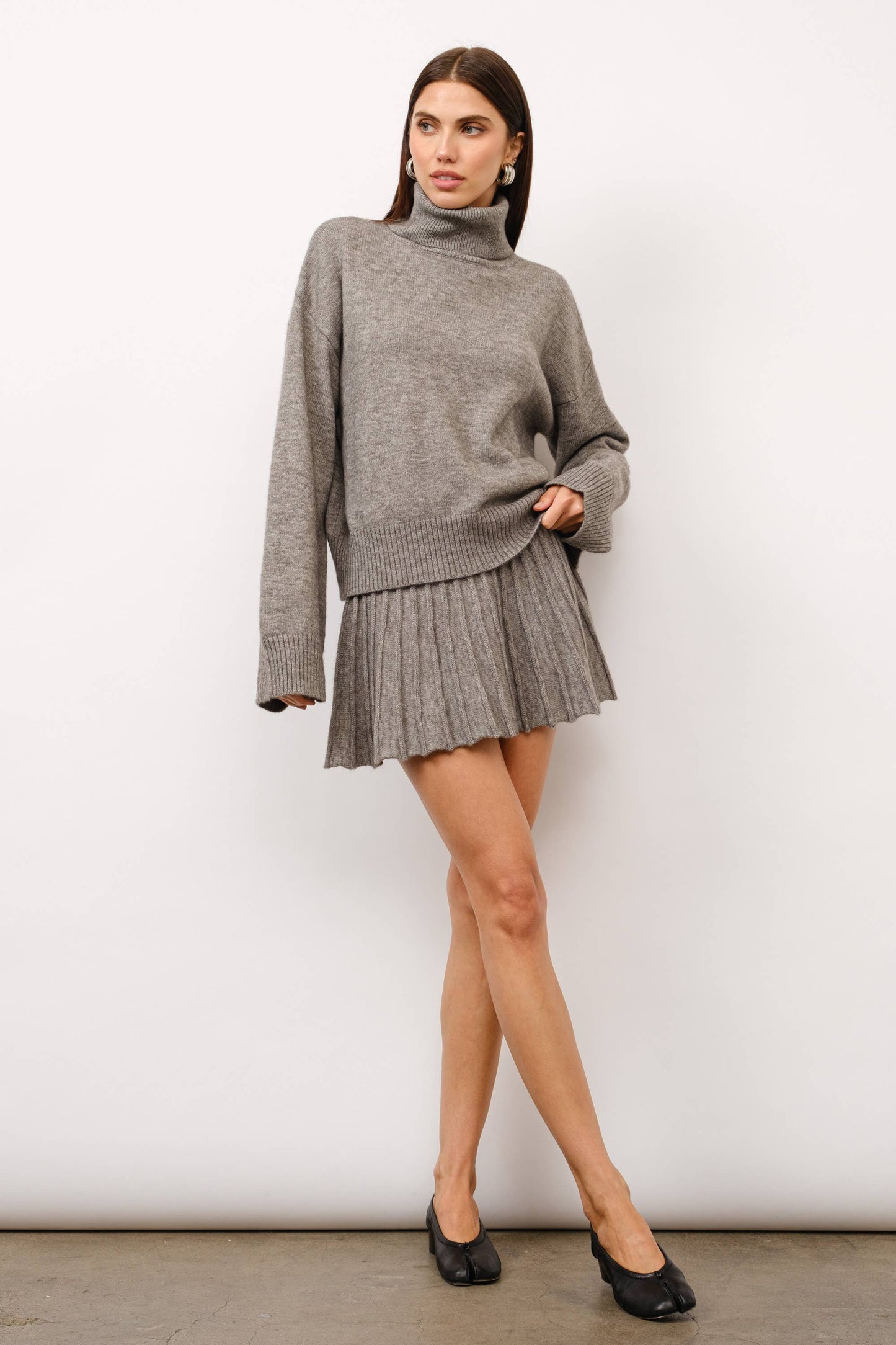 Lilah Pleated Knit Mini Skirt