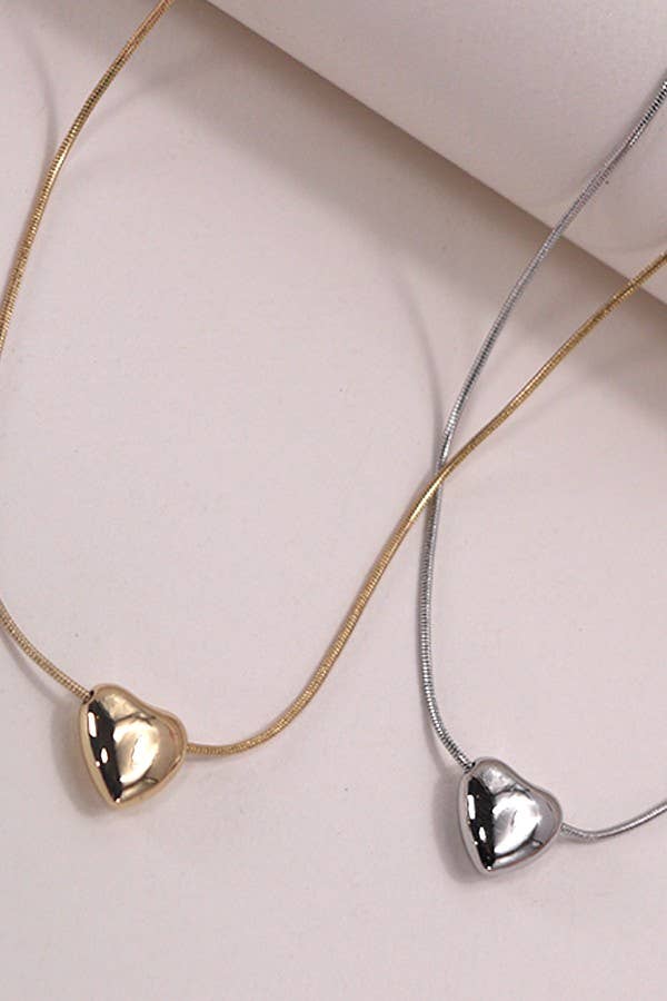 Mini Puff Heart Pendant Necklace