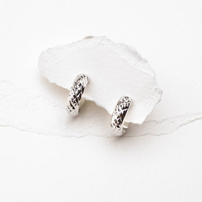 Textured Dome Hoop Earrings