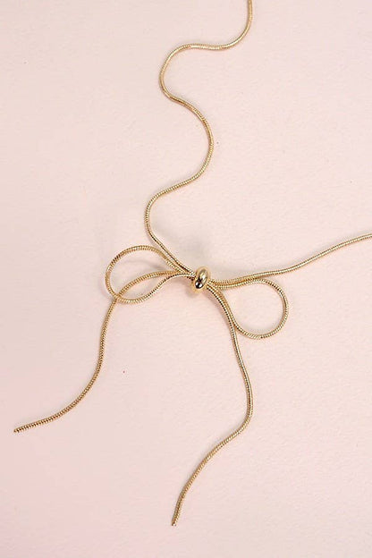 Snake Chain Bow Necklace