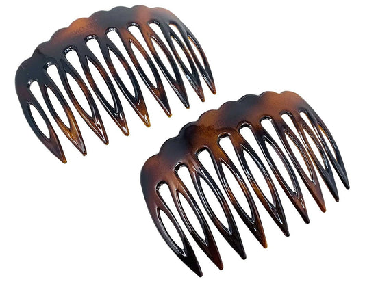French Scallop Edge Brown Combs (Small)
