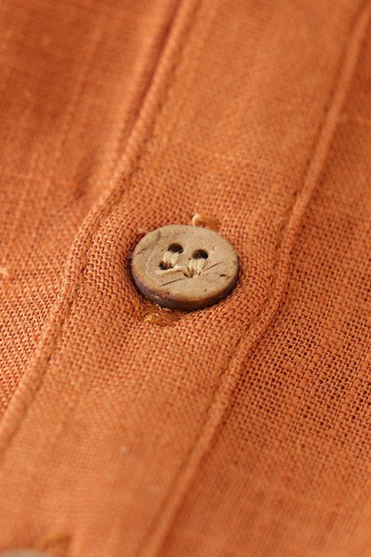 Chesnut Button Up Linen Top