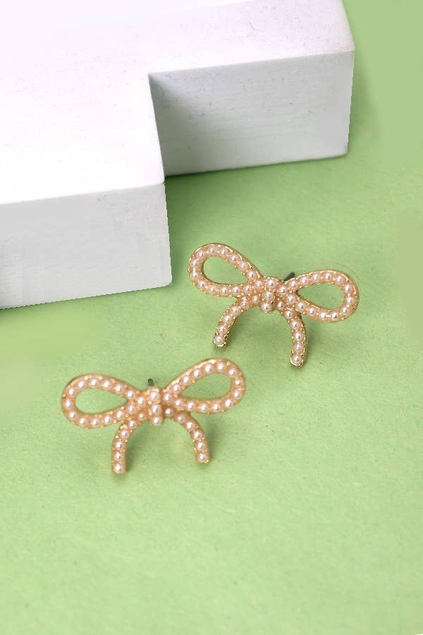 Pearl Bow Earrings