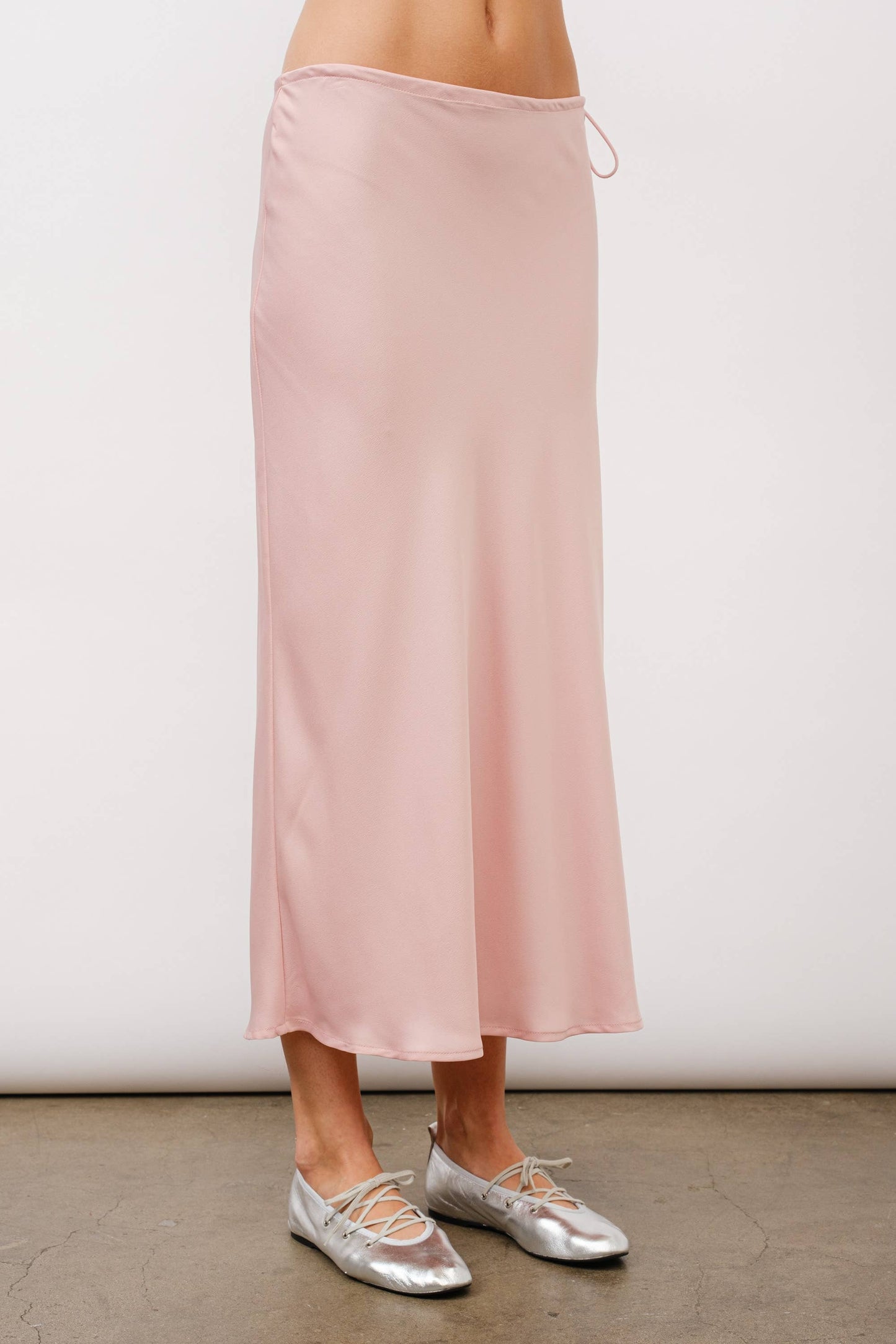 Christy Bias Midi Skirt - Pink Quartz