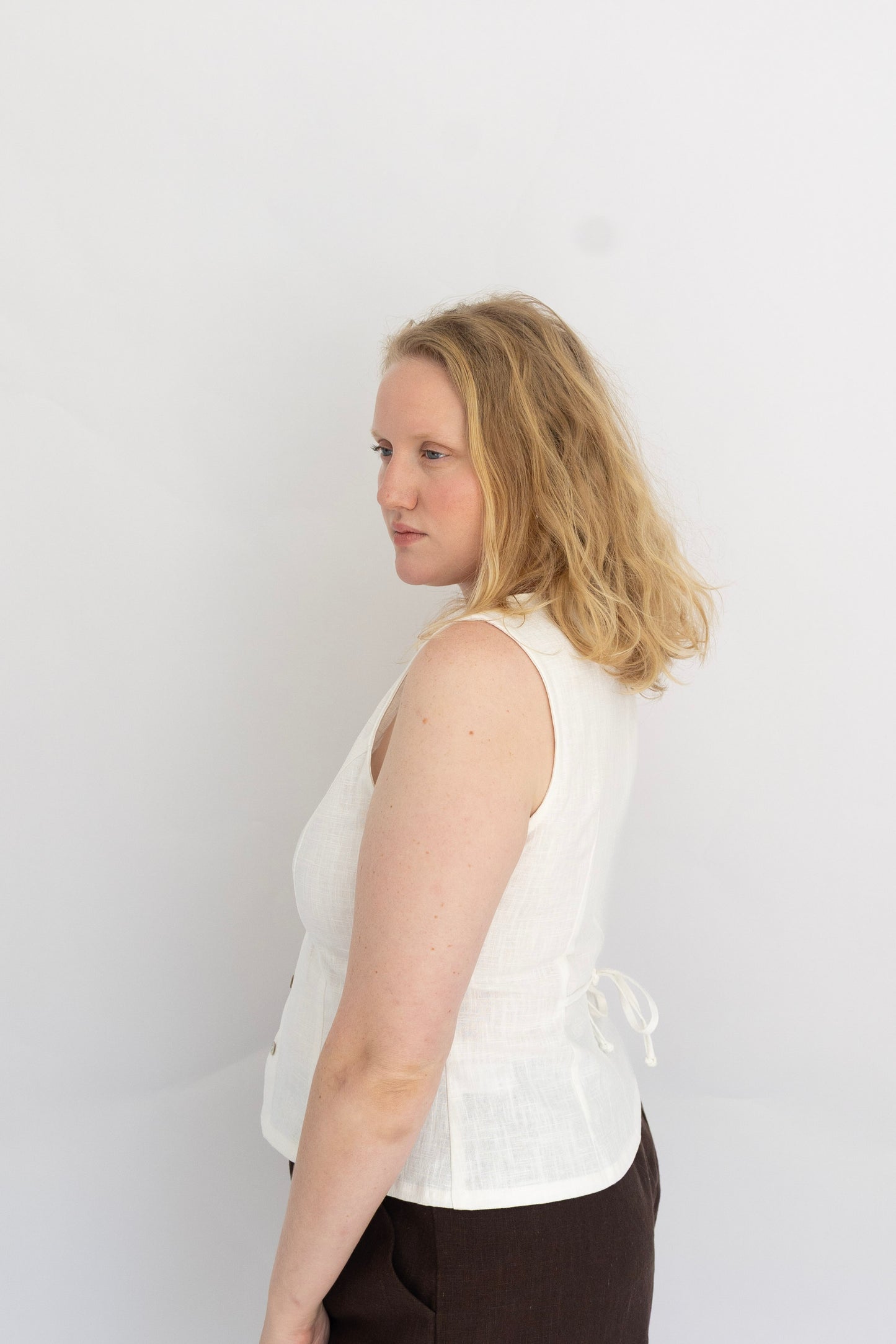 Bridgett Linen Top | White
