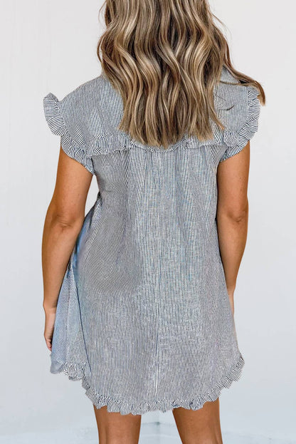 Frilled Button Up Dress