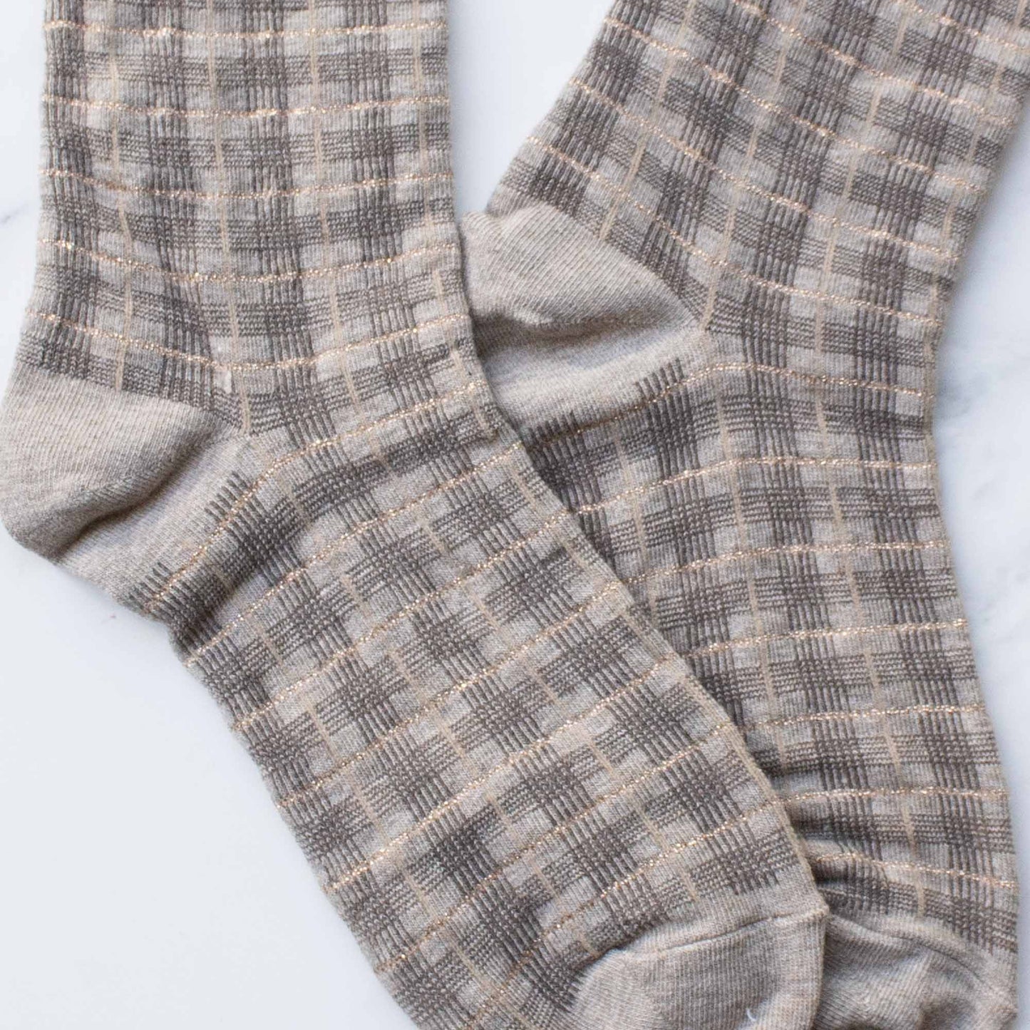 Women's Glitter Checkered Casual Socks