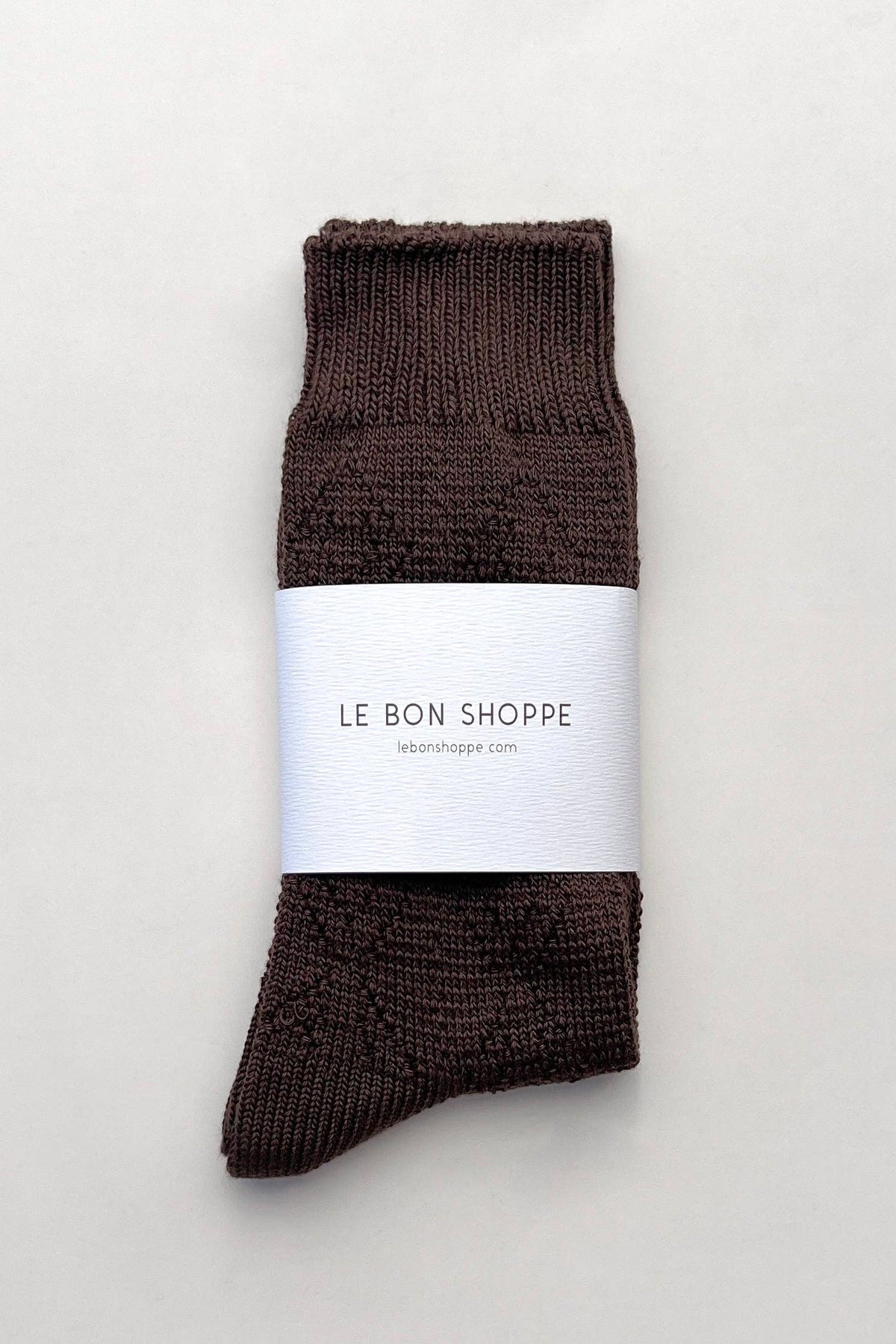 Modal Eyelet Sock | Brown