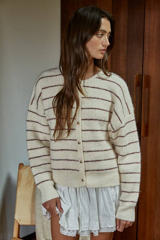 Celia Striped Cardigan