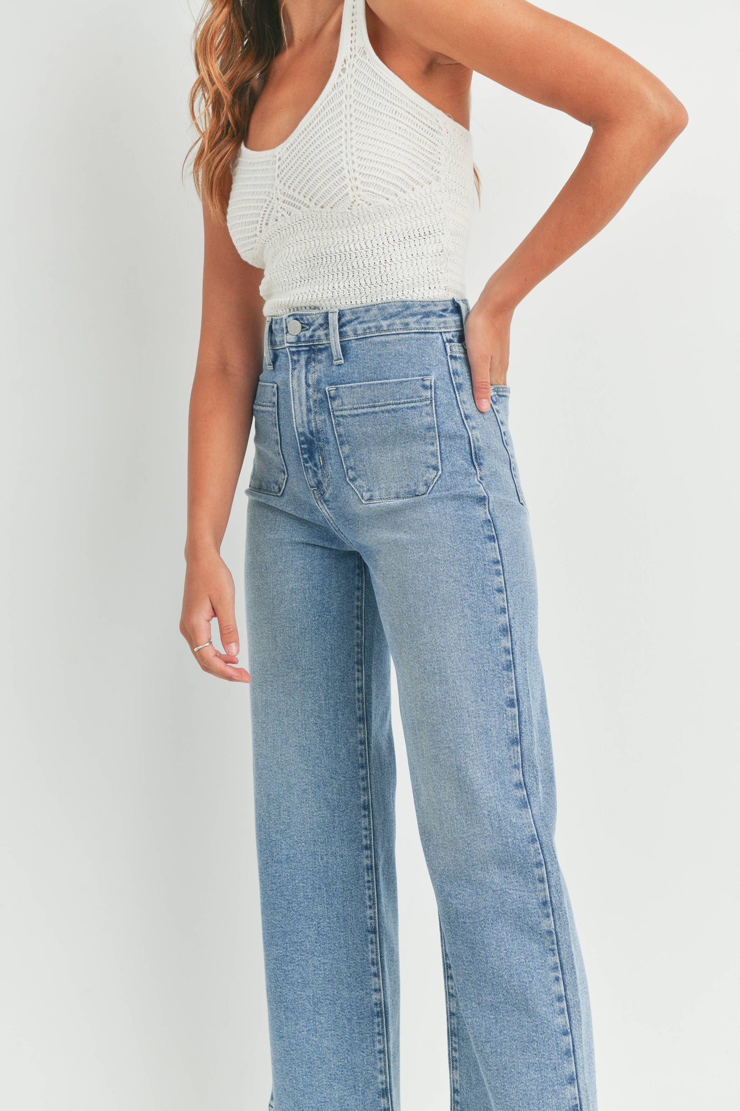 Light Wash Wide Leg Sailor Jean