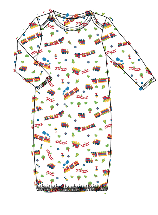 Trains Baby Gown Pajamas