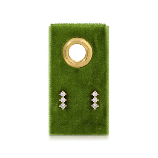 Triple CZ Bar Studs