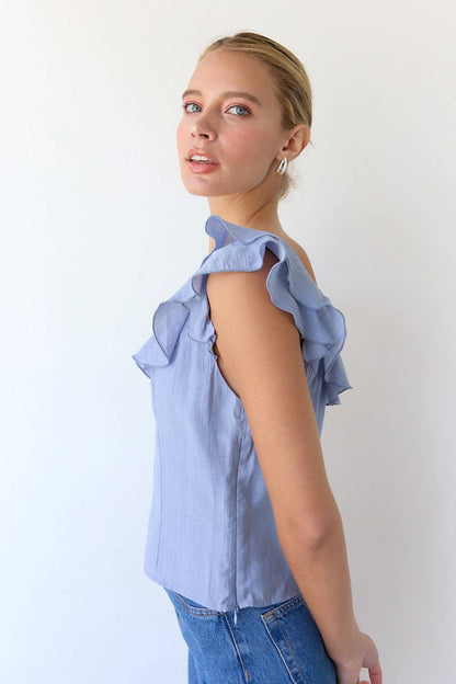 Ruffle Neckline Top