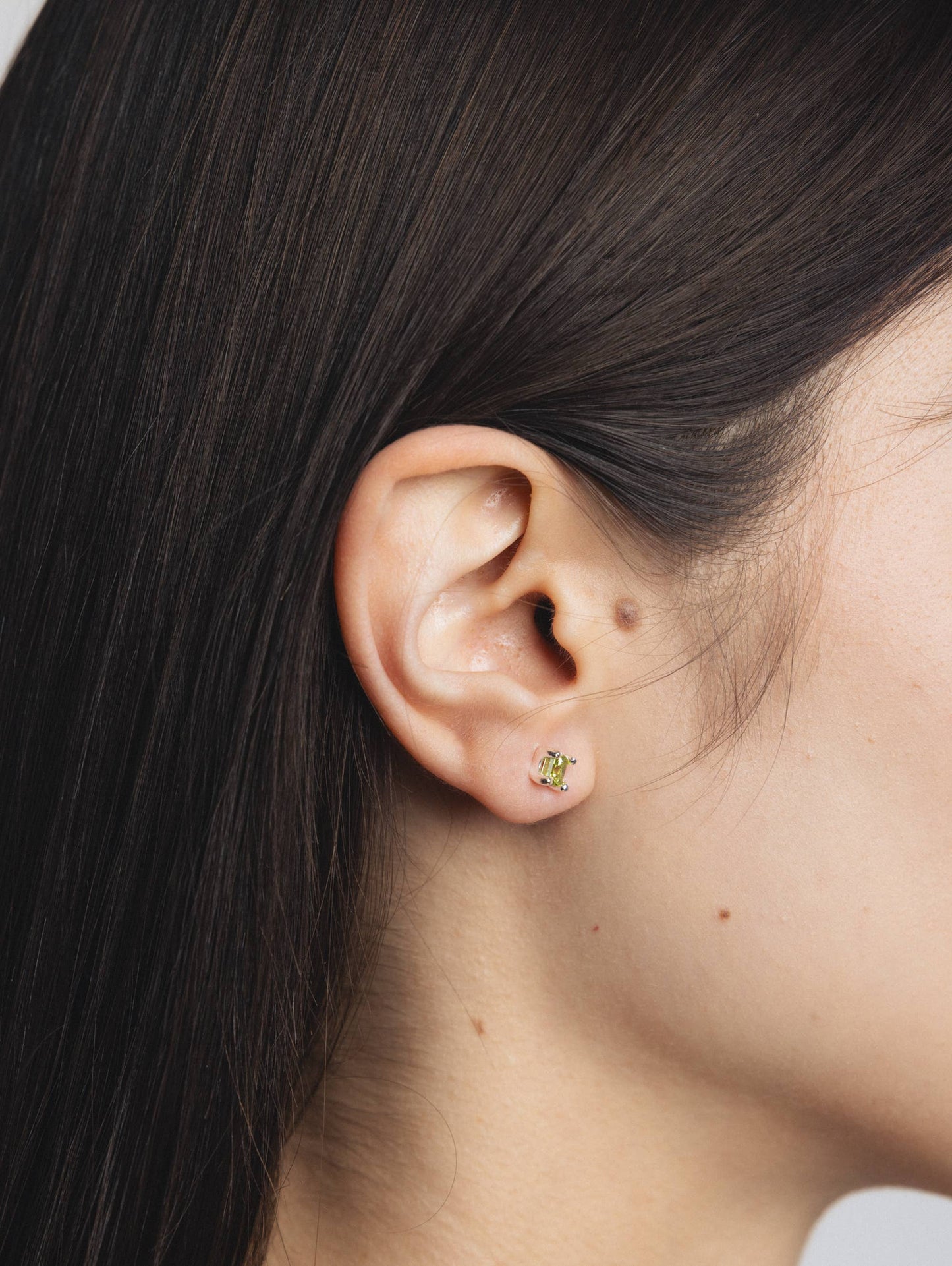 Josie Studs in Green Peridot and Sterling Silver