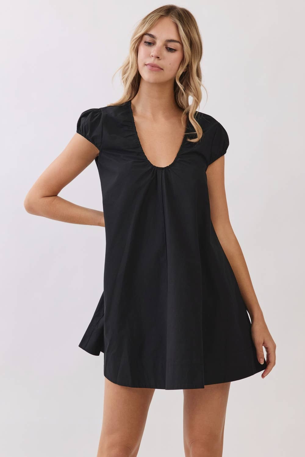 U-Neck Swing Mini Dress