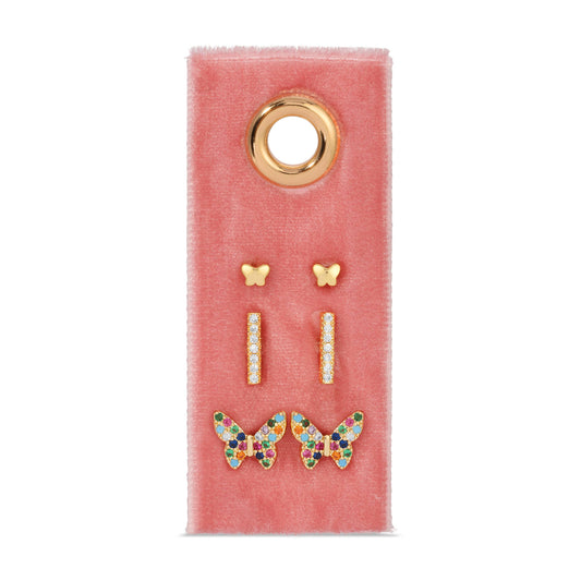 Butterfly Velvet Stud Set