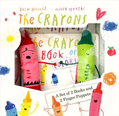 Crayons Board Book & Finger Puppets