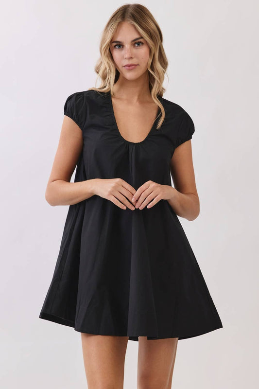 U-Neck Swing Mini Dress