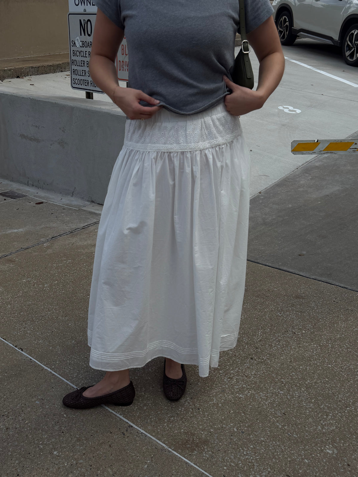 Caroline Pintuck Midi Skirt