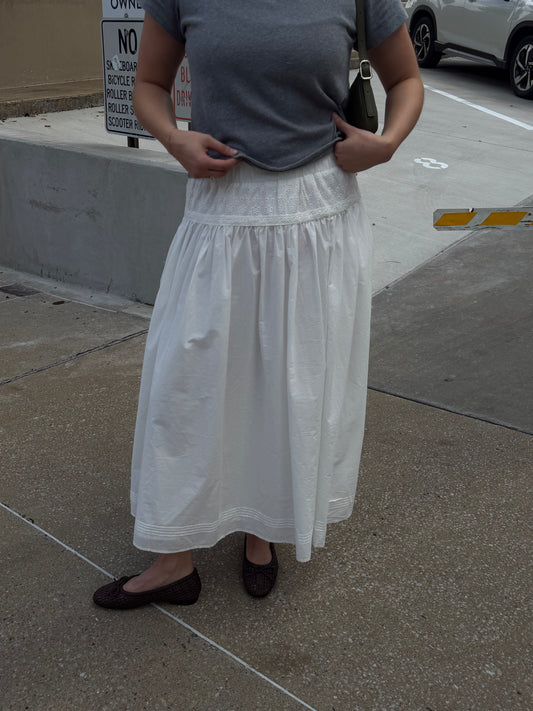 Caroline Pintuck Midi Skirt