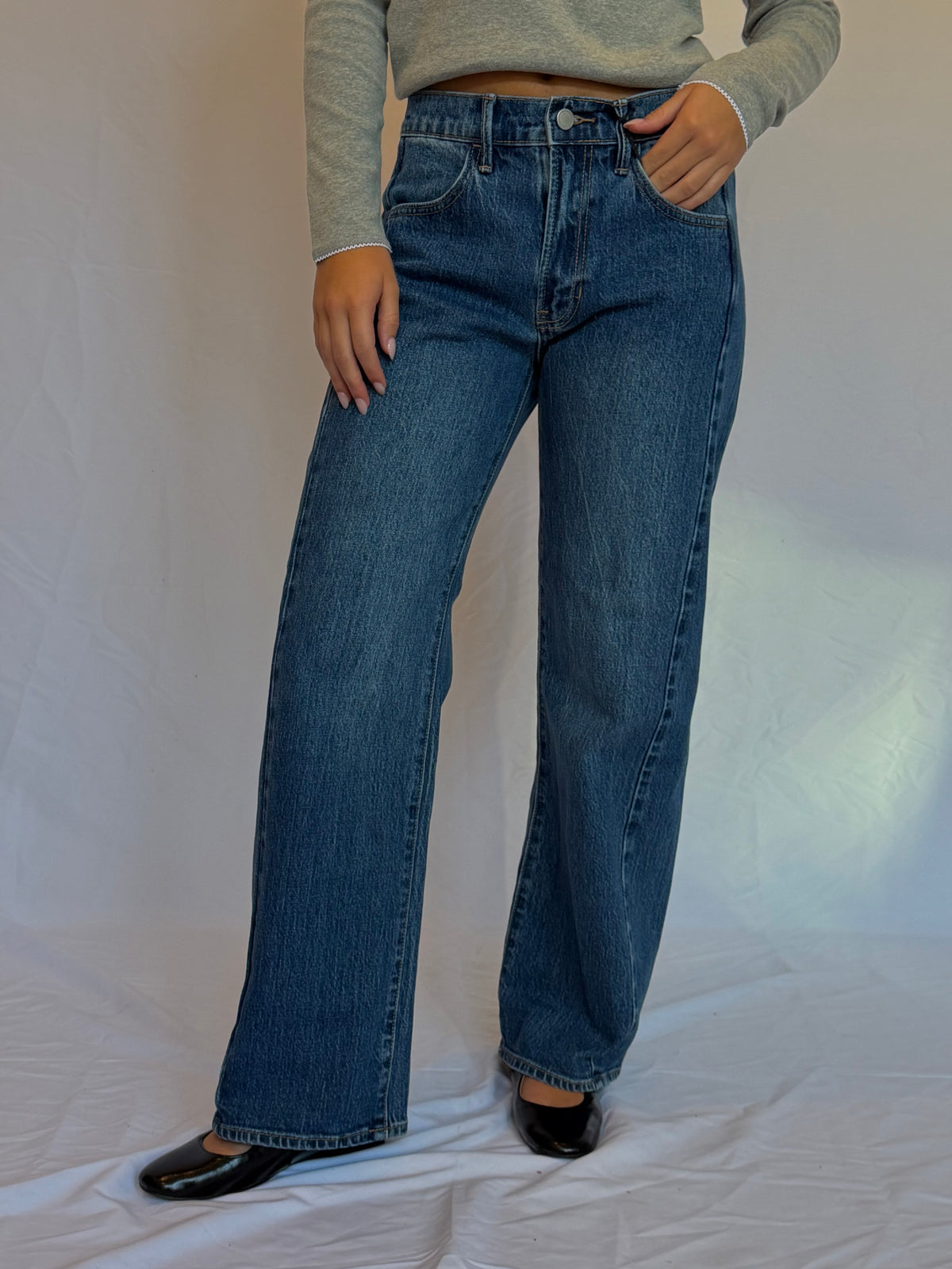 Twisted High Rise Barrel Jean | Dark Wash