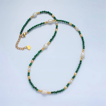 Green Malachite Beaded Necklace