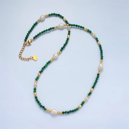 Green Malachite Beaded Necklace