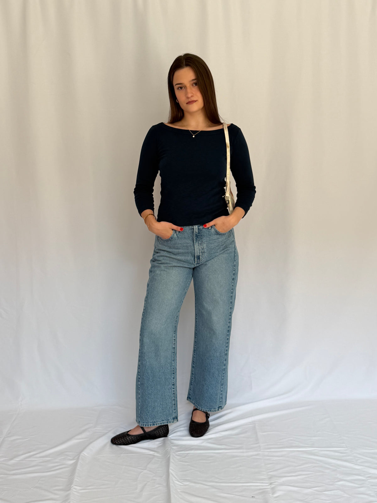 Bateau Slub Top | Navy