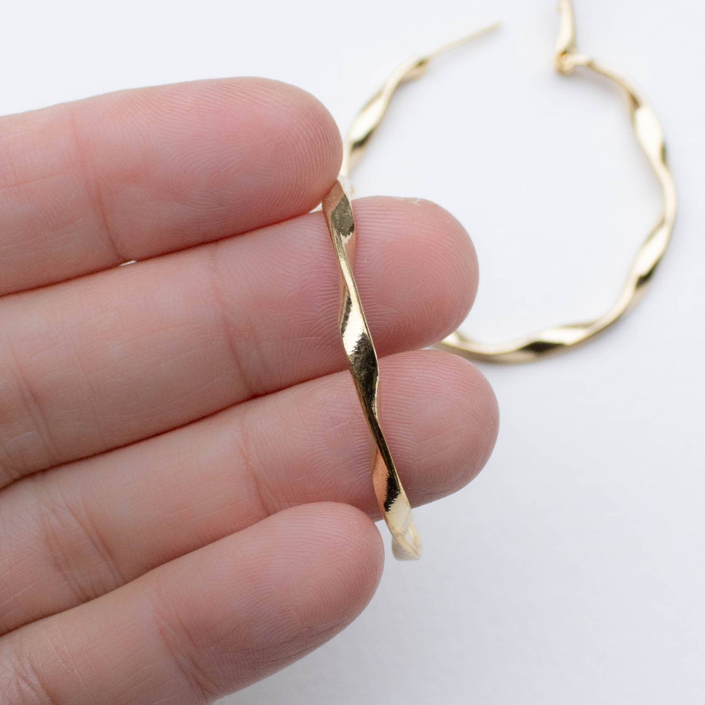 Wavy Gold Hoop Earrings