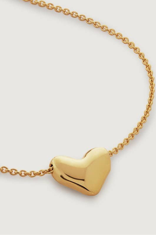 18K Stainless Steel Gold Dipped Heart Necklace