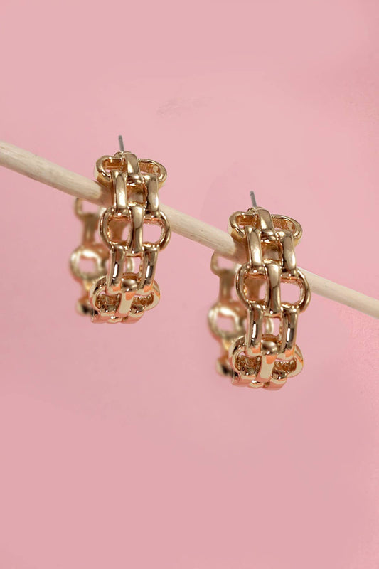 Double Chain Hoop Earrings