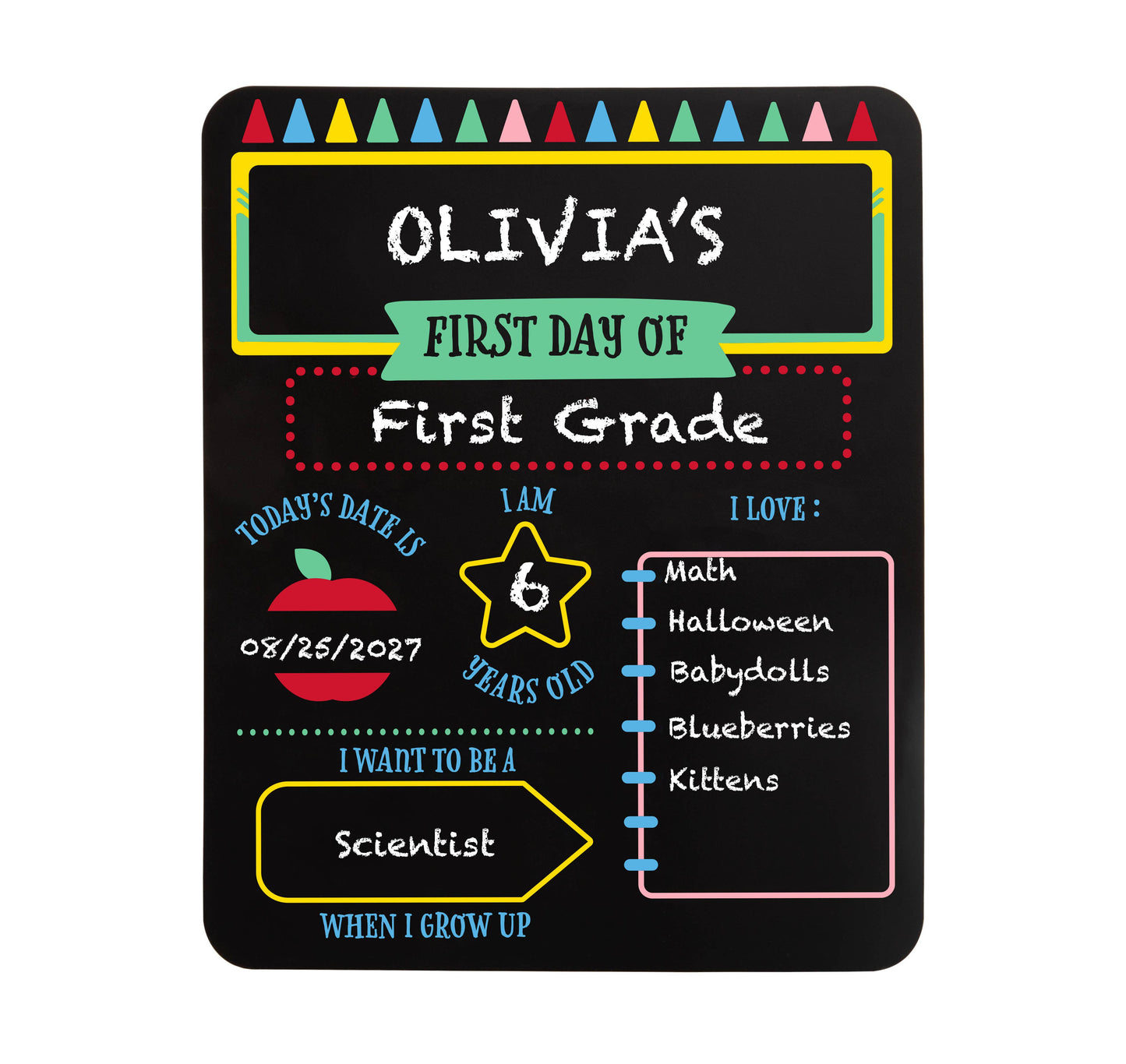 First & Last Day of School Chalkboard Sign