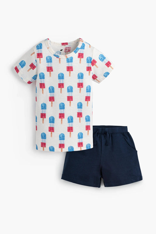 4th of July Short Sleeve Tee + Pocket Short Set