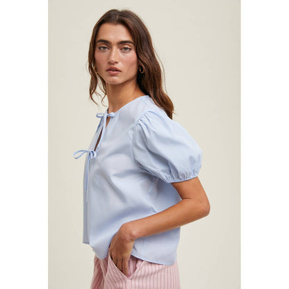 Poplin Bow Blouse