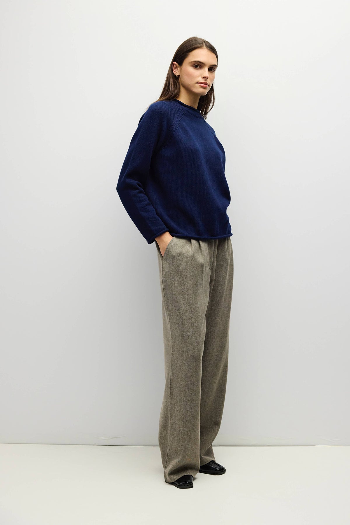 Rolled Edge Raglan Sweater | Multiple Colors