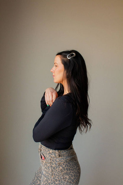 Metal Oval Barrette