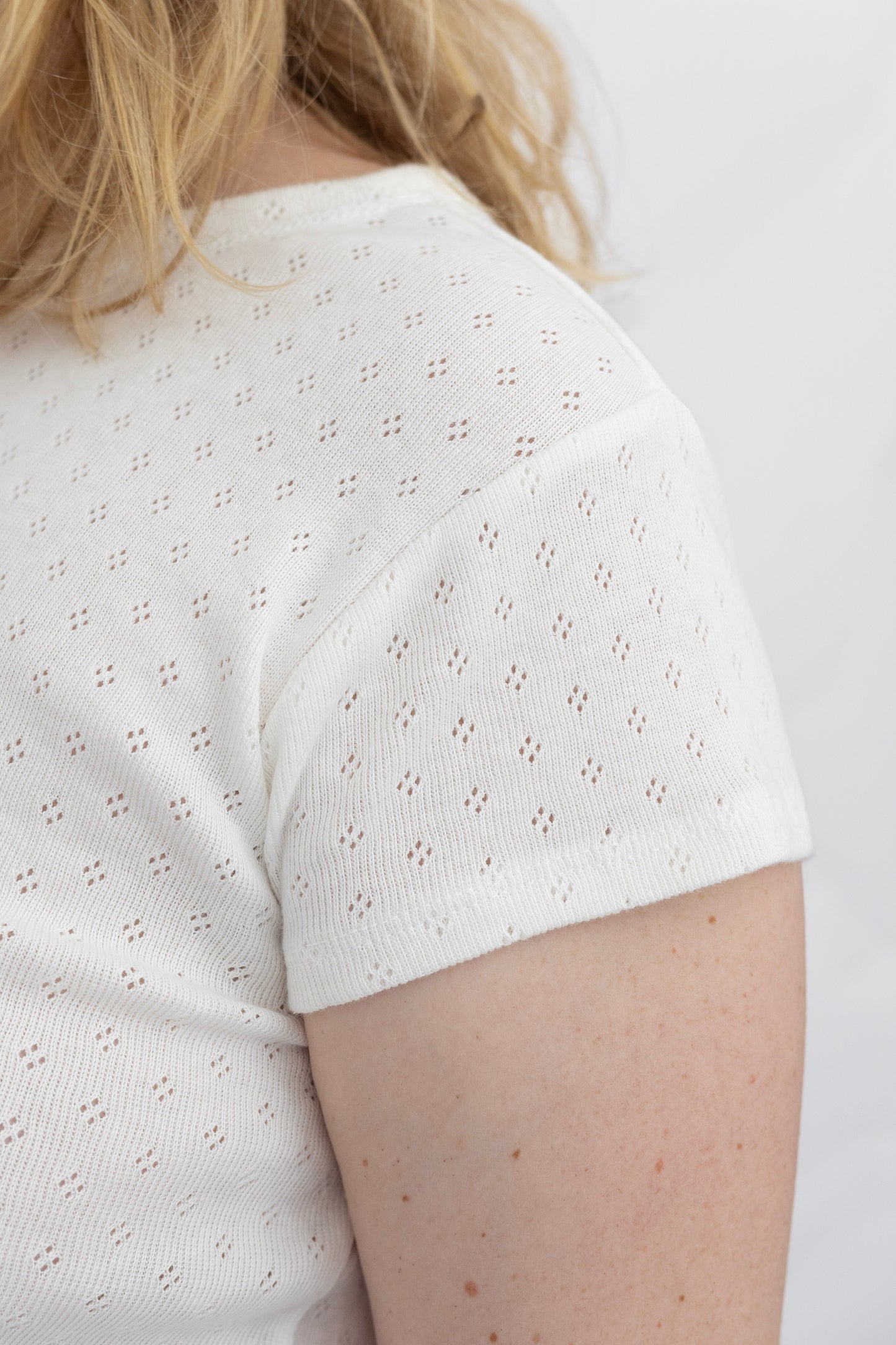 Madeline Baby Tee | White Pointelle