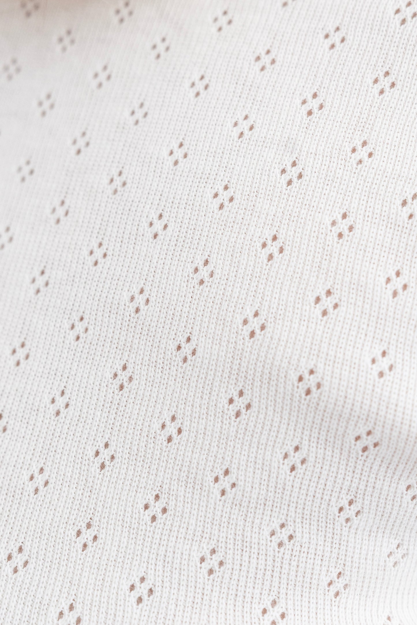 Madeline Baby Tee | White Pointelle