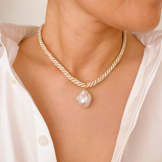 Baroque Pearl Statement Necklace