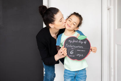 Apple Chalkboard Sign - Reversible for First & Last Day of School