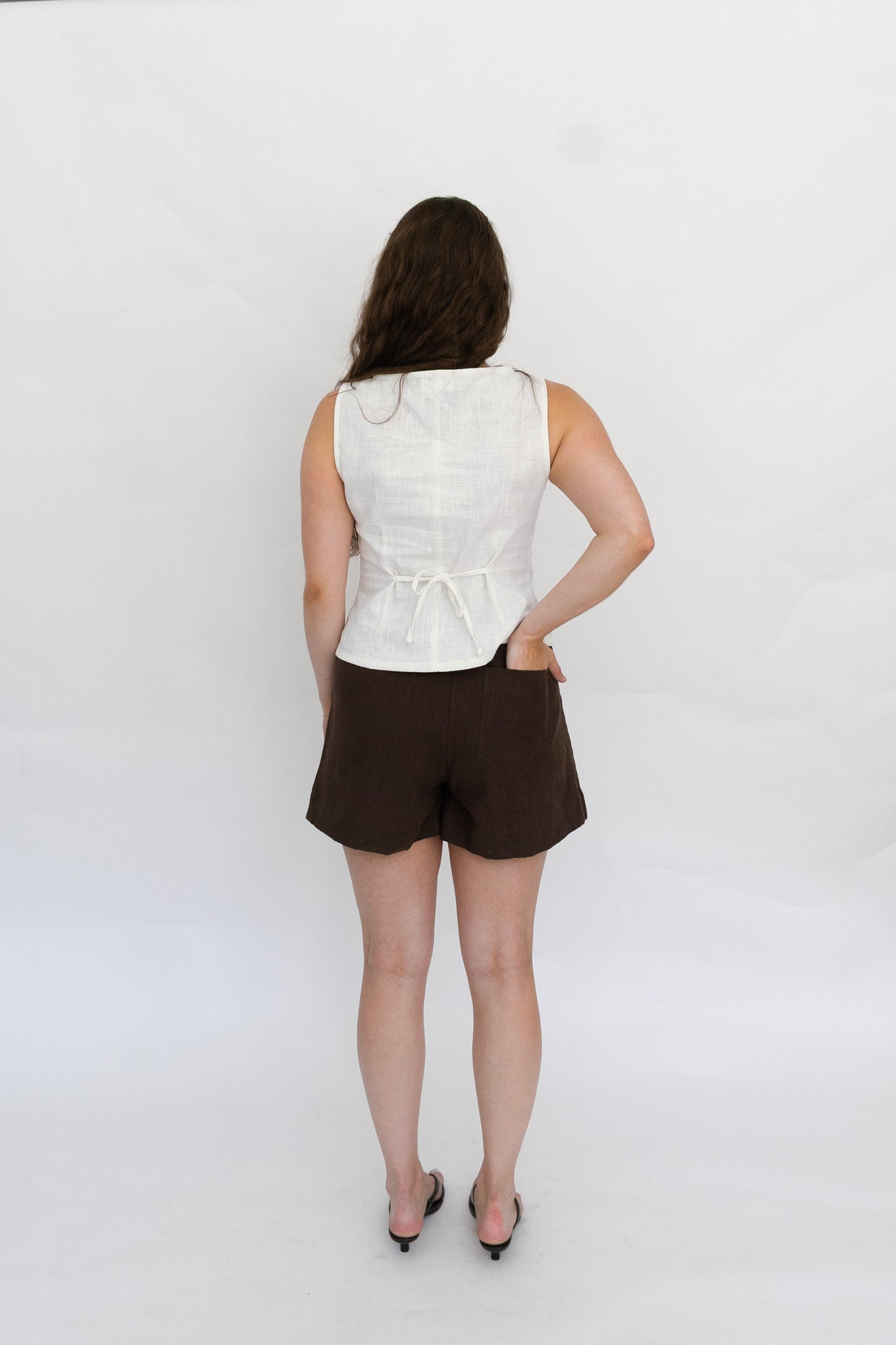 Bridgett Linen Top | White