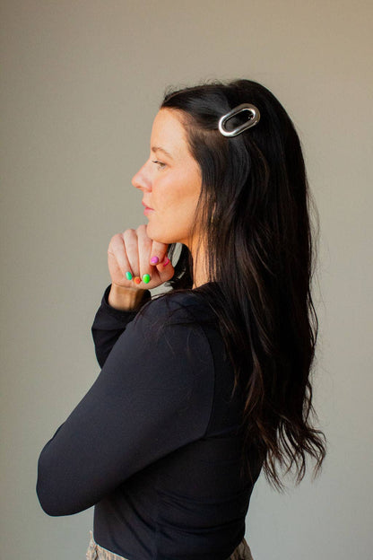 Metal Oval Barrette
