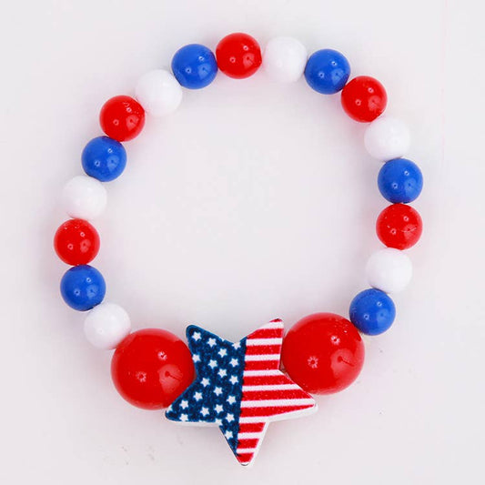Red, White, and Blue Star Bracelet