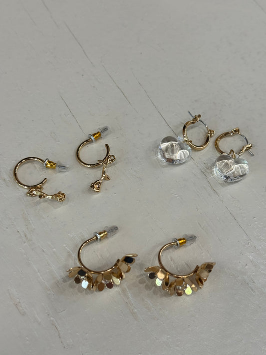 Set of 3 Mini Hoop Earrings
